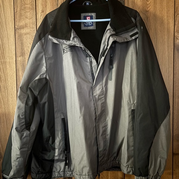 Chaps Two-Tone Gray and Black Windbreaker - Picture 1 of 3